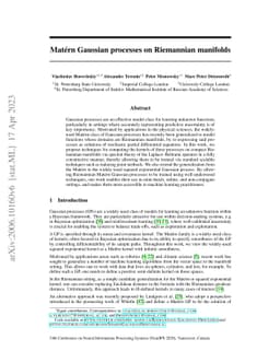 Matérn Gaussian processes on Riemannian manifolds
