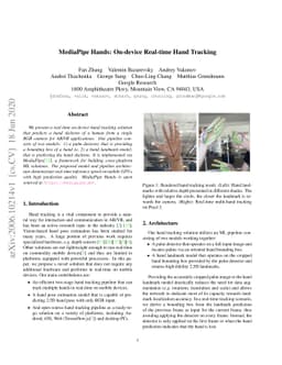 MediaPipe Hands: On-device Real-time Hand Tracking