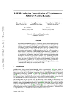 I-BERT: Inductive Generalization of Transformer to Arbitrary Context
  Lengths