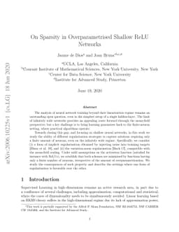 On Sparsity in Overparametrised Shallow ReLU Networks