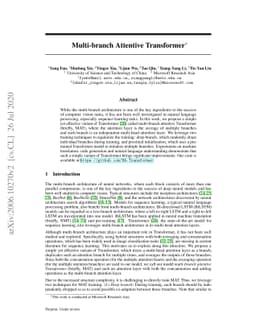 Multi-branch Attentive Transformer