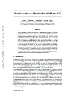 Neural Architecture Optimization with Graph VAE