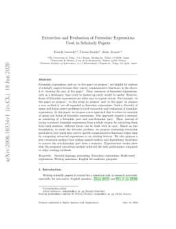 Extraction and Evaluation of Formulaic Expressions Used in Scholarly
  Papers