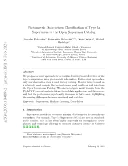 Photometric Data-driven Classification of Type Ia Supernovae in the Open
  Supernova Catalog