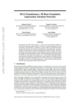 SE(3)-Transformers: 3D Roto-Translation Equivariant Attention Networks