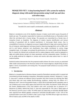 MOSQUITO-NET: A deep learning based CADx system for malaria diagnosis
  along with model interpretation using GradCam and class activation maps
