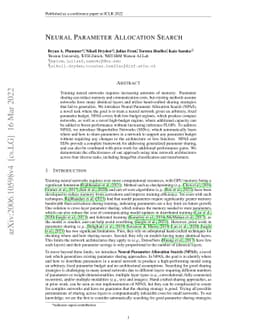 Neural Parameter Allocation Search