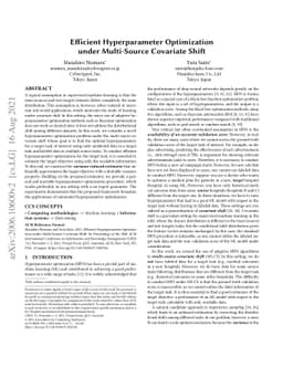 Efficient Hyperparameter Optimization under Multi-Source Covariate Shift