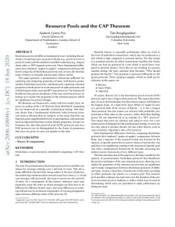 Resource Pools and the CAP Theorem
