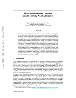 Deep Reinforcement Learning amidst Lifelong Non-Stationarity