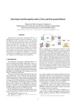Semi-Supervised Recognition under a Noisy and Fine-grained Dataset