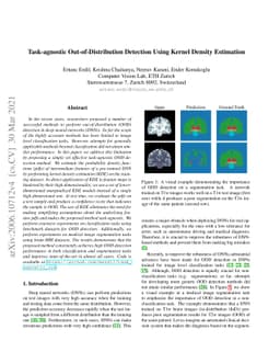 Task-agnostic Out-of-Distribution Detection Using Kernel Density
  Estimation