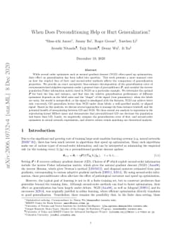 When Does Preconditioning Help or Hurt Generalization?