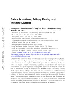 Quiver Mutations, Seiberg Duality and Machine Learning