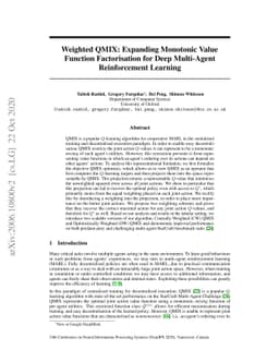 Weighted QMIX: Expanding Monotonic Value Function Factorisation for Deep
  Multi-Agent Reinforcement Learning