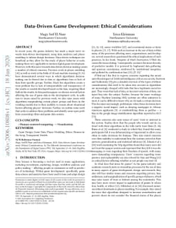 Data-Driven Game Development: Ethical Considerations