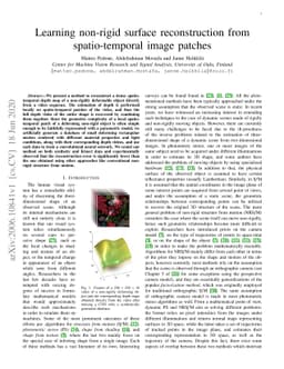 Learning non-rigid surface reconstruction from spatio-temporal image
  patches