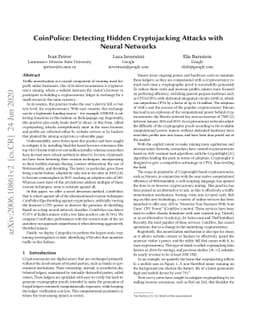 CoinPolice:Detecting Hidden Cryptojacking Attacks with Neural Networks
