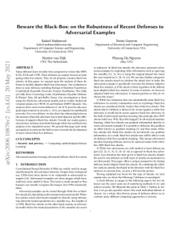 Beware the Black-Box: on the Robustness of Recent Defenses to
  Adversarial Examples