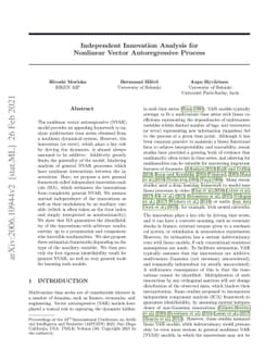 Independent Innovation Analysis for Nonlinear Vector Autoregressive
  Process