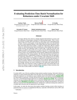 Evaluating Prediction-Time Batch Normalization for Robustness under
  Covariate Shift