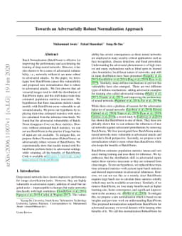 Towards an Adversarially Robust Normalization Approach