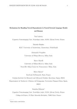 Mechanisms for Handling Nested Dependencies in Neural-Network Language
  Models and Humans