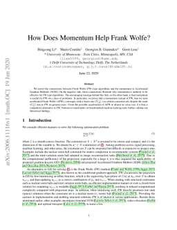How Does Momentum Help Frank Wolfe?