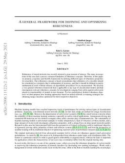 A general framework for defining and optimizing robustness