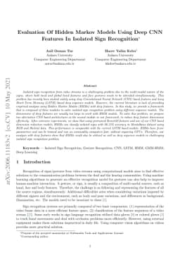 Evaluation Of Hidden Markov Models Using Deep CNN Features In Isolated
  Sign Recognition