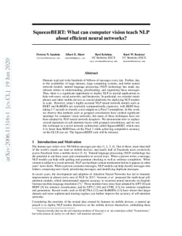 SqueezeBERT: What can computer vision teach NLP about efficient neural
  networks?