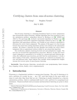 Certifying clusters from sum-of-norms clustering