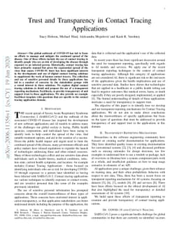 Trust and Transparency in Contact Tracing Applications