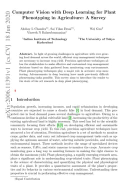 Computer Vision with Deep Learning for Plant Phenotyping in Agriculture:
  A Survey