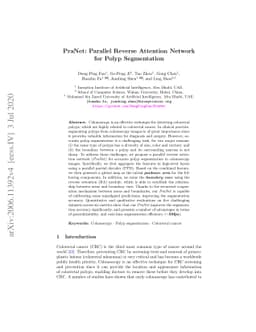 PraNet: Parallel Reverse Attention Network for Polyp Segmentation