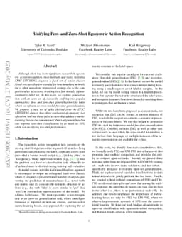 Unifying Few- and Zero-Shot Egocentric Action Recognition
