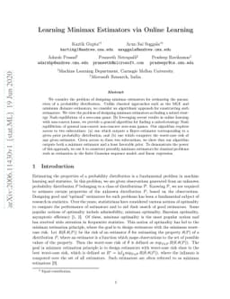 Learning Minimax Estimators via Online Learning