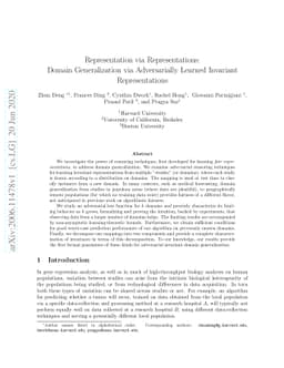 Representation via Representations: Domain Generalization via
  Adversarially Learned Invariant Representations