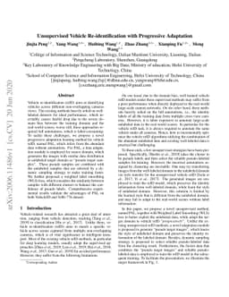 Unsupervised Vehicle Re-identification with Progressive Adaptation