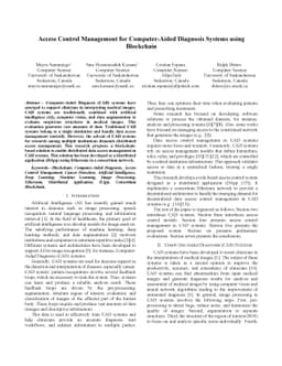 Access Control Management for Computer-Aided Diagnosis Systems using
  Blockchain