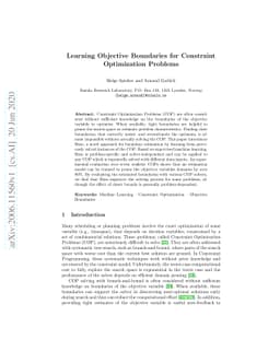 Learning Objective Boundaries for Constraint Optimization Problems