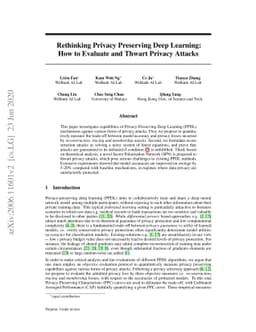 Rethinking Privacy Preserving Deep Learning: How to Evaluate and Thwart
  Privacy Attacks
