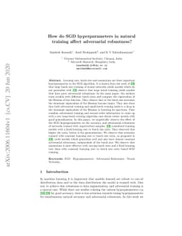How do SGD hyperparameters in natural training affect adversarial
  robustness?