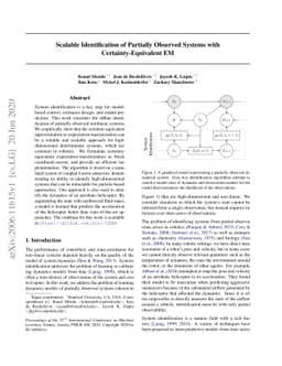 Scalable Identification of Partially Observed Systems with
  Certainty-Equivalent EM