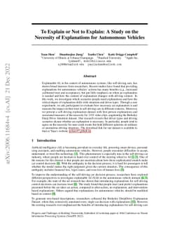 To Explain or Not to Explain: A Study on the Necessity of Explanations
  for Autonomous Vehicles