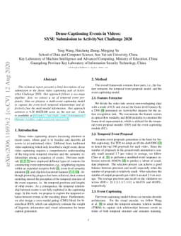 Dense-Captioning Events in Videos: SYSU Submission to ActivityNet
  Challenge 2020