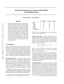 Isometric Gaussian Process Latent Variable Model for Dissimilarity Data