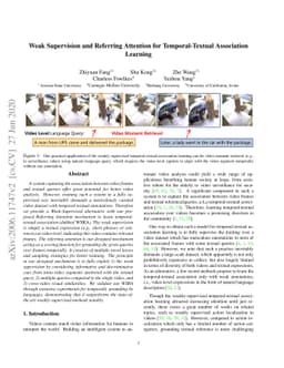Weak Supervision and Referring Attention for Temporal-Textual
  Association Learning