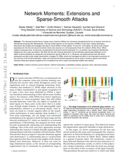 Network Moments: Extensions and Sparse-Smooth Attacks