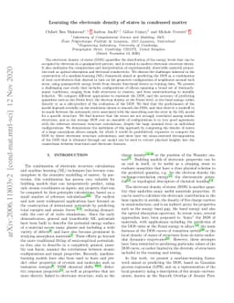 Learning the electronic density of states in condensed matter